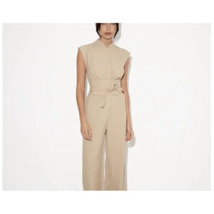 ODD MUSE Ultimate Muse Wide Leg Sleeveless Jumpsuit Camel Chic Size Medium New